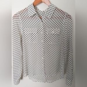 Polka Dot Button Down Blouse